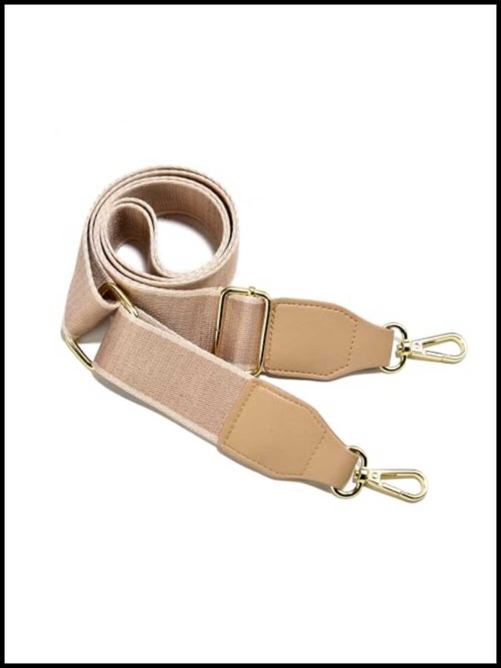 Wide Canvas Crossbody Purse Strap Replacement Leather Ends Gold Hardware